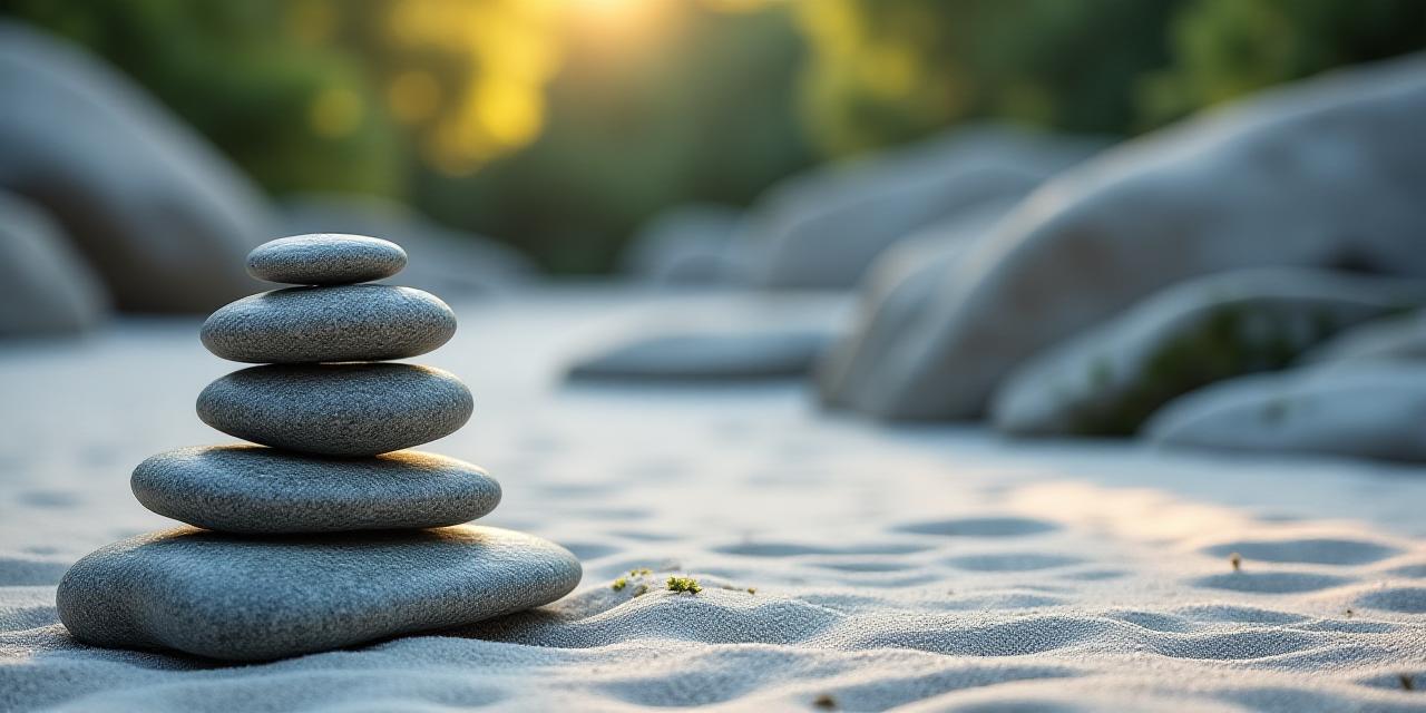 Zen garden with smooth river stones representing data protection